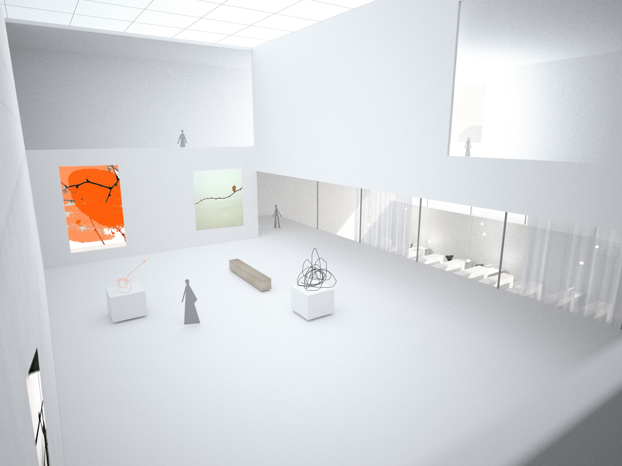 Zentraler Ausstellungsraum / Raum im Raum