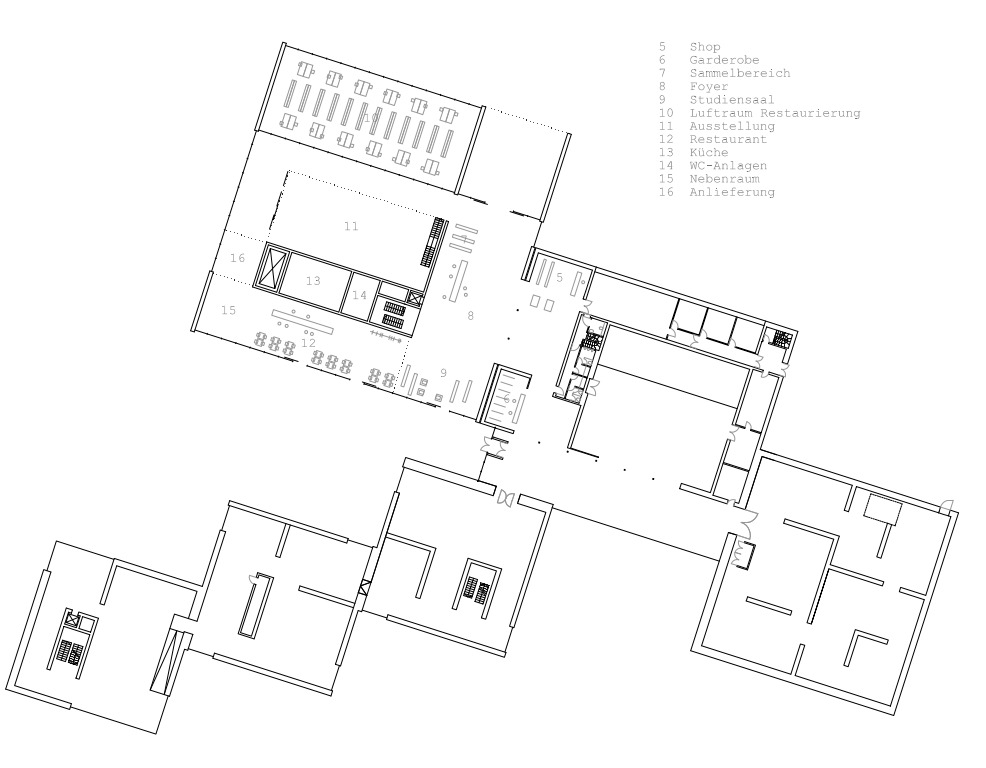 Grundriss / Verknüpfung von Bestand und Neubau