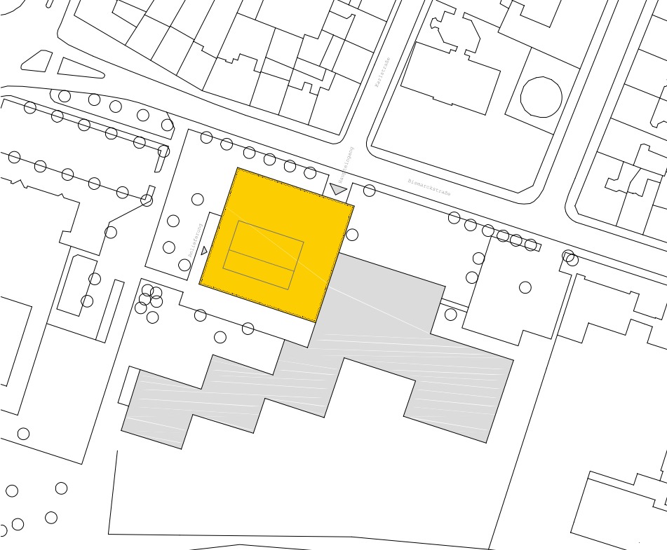 Lageplan / Neubau an der Bismarckstraße
